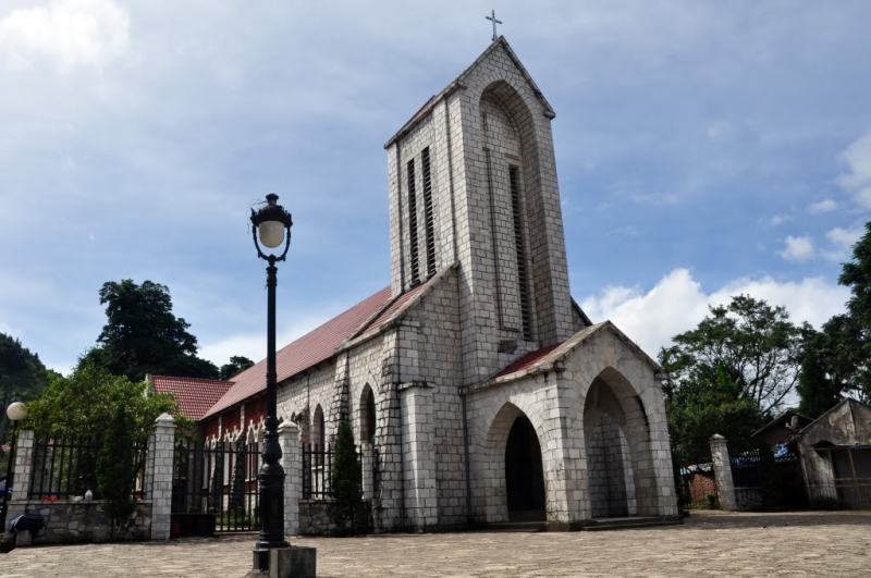 Sapa stone church was built by the French for the purpose of spreading Christianity