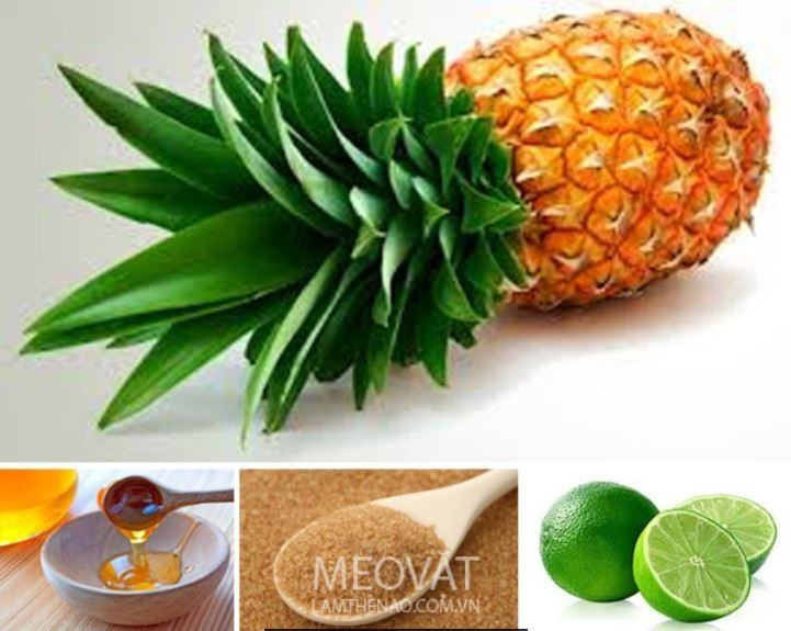 Ingredients for making pineapple jam