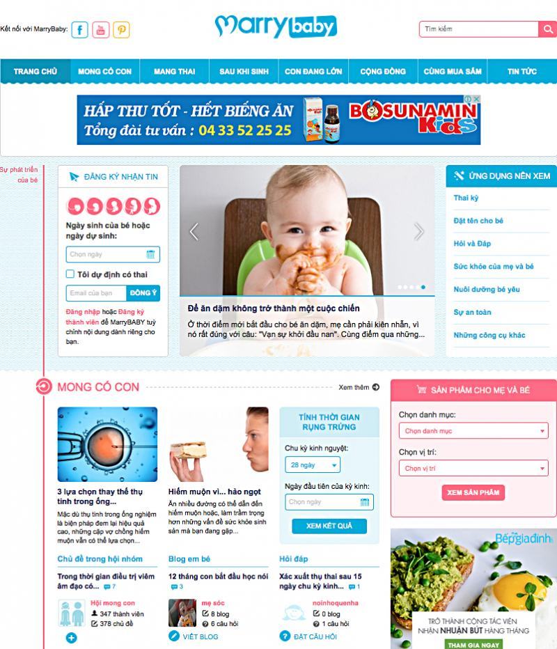 Homepage of Marrybaby.vn