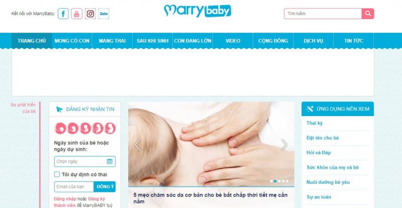 Marrybaby.vn brings a lot of useful information to diaper mothers