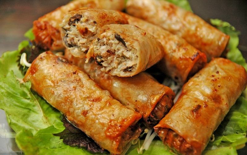 Fried spring rolls on Tet holiday