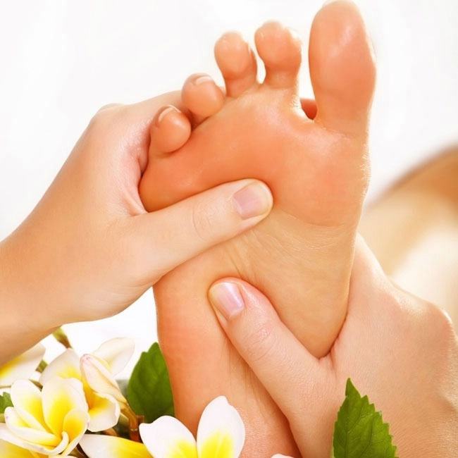 Massage the soles of the feet