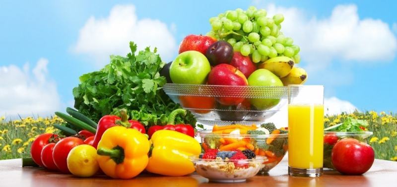 Eat healthy with fresh fruits and vegetables
