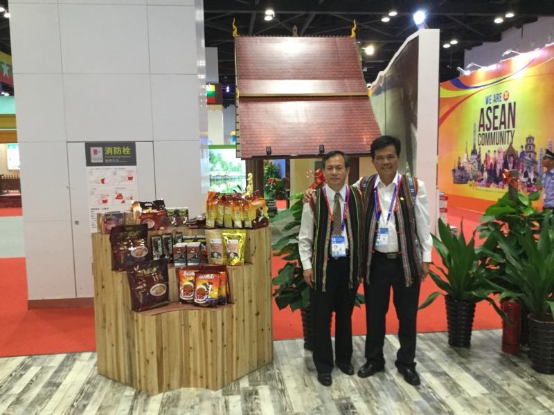 An Thai's display corner at the coffee fair in Buon Ma Thuot