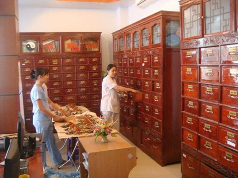His dispensary and medicine cabinet