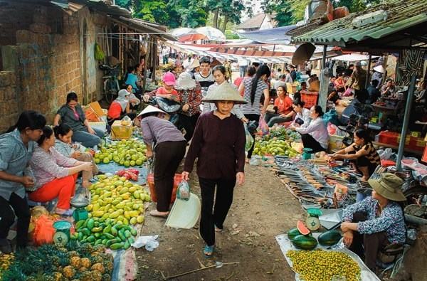 Bustling village market