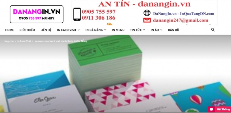 Website of An Tin Print Advertising Company Da Nang.