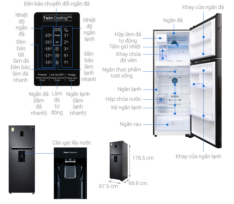 Samsung Inverter 380 liter refrigerator RT38K5982BS/SV