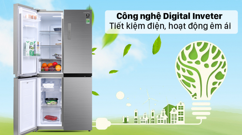 Samsung Inverter refrigerator 488 liters RF48A4010M9/SV