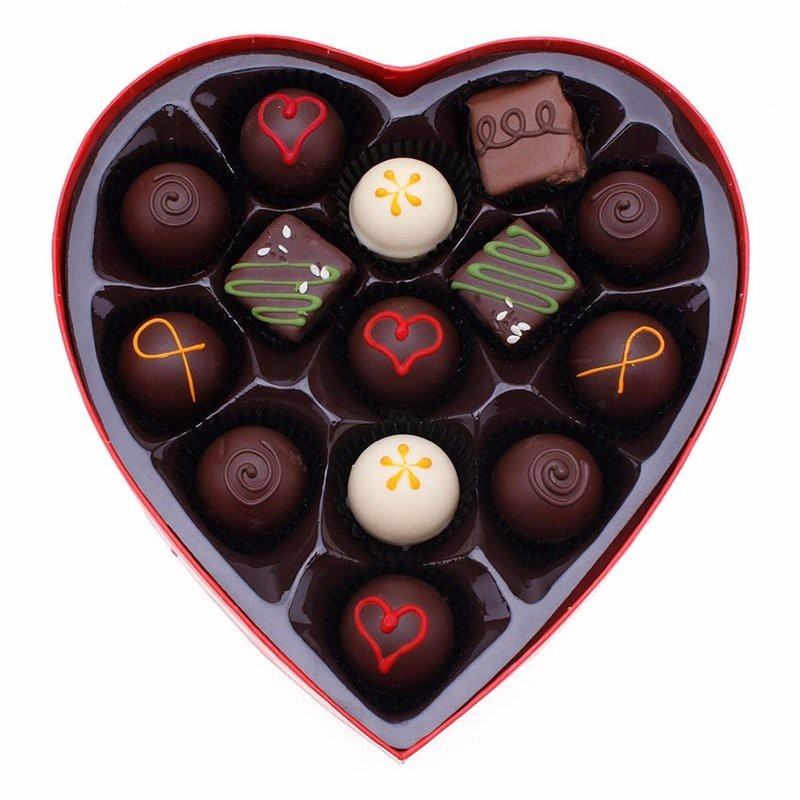 Love heart chocolate gift box