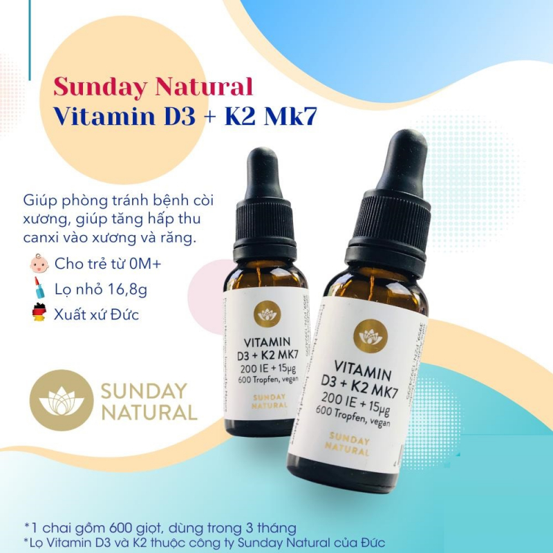 Vitamin D3 K2 MK7 Sunday Natural