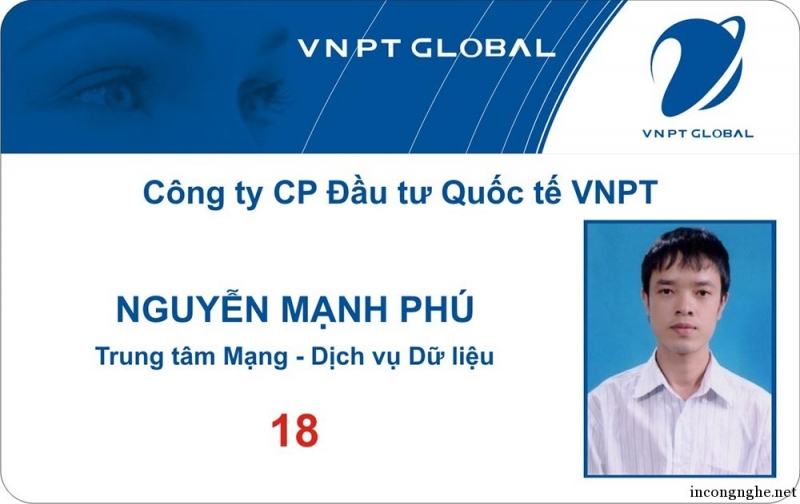 Employee card printing form at Viet Long printing company