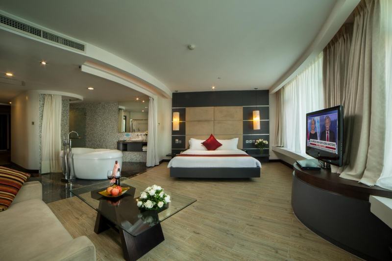 The interior of the room is comfortable and luxurious