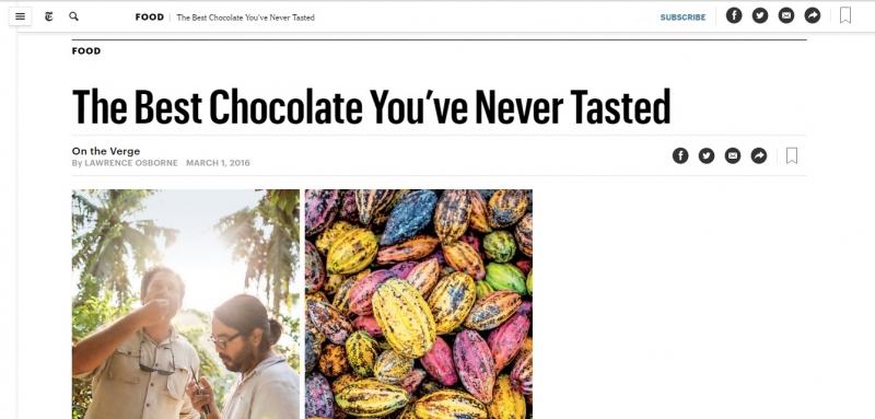 The New York Times Magazine voted Marou as the best chocolate in the world