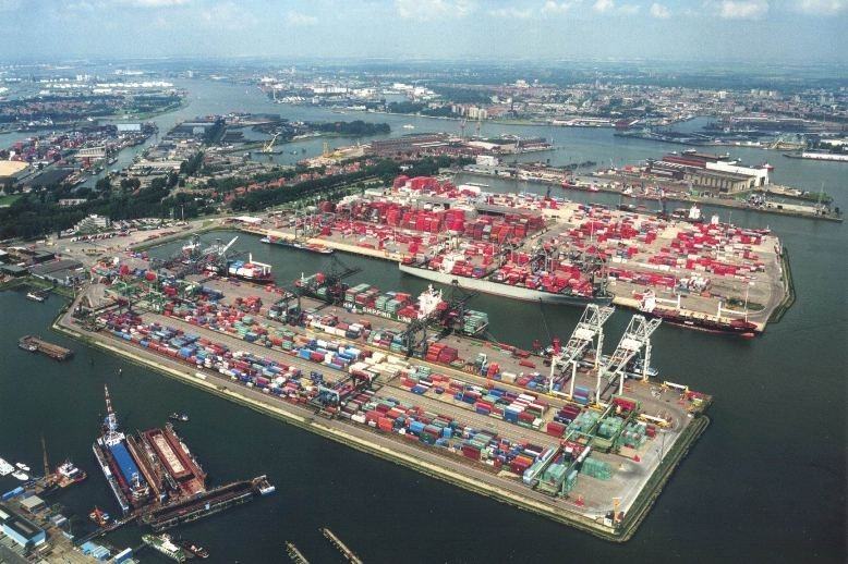 The Port of Rotterdam is very busy