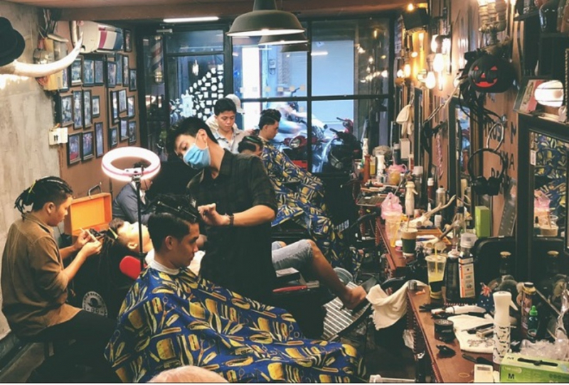 The space inside the barbershop