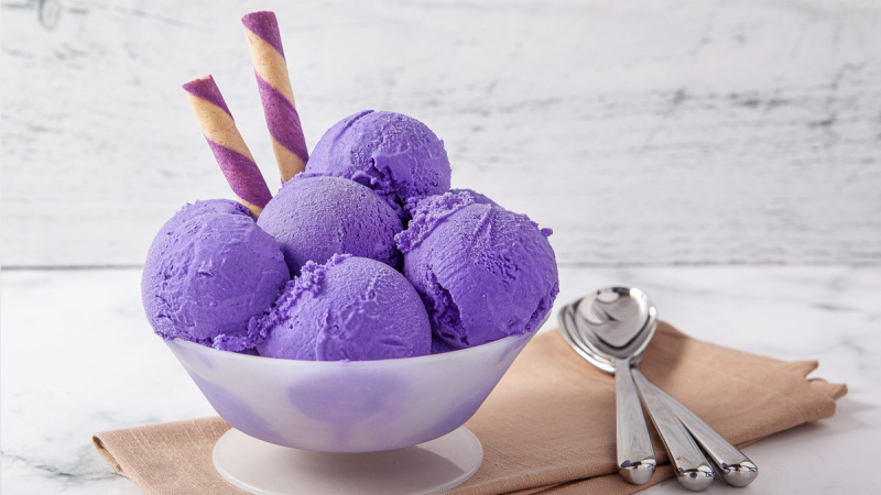 Purple sweet potato ice cream