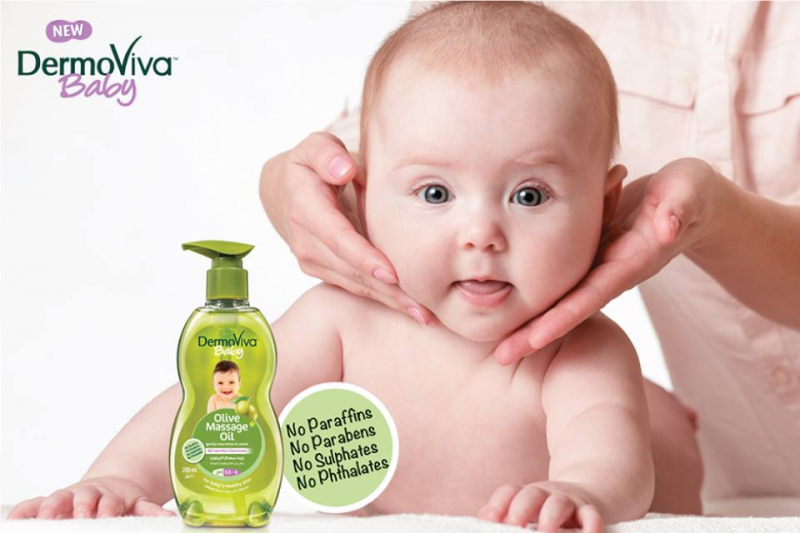 DermoViva massage oil with olive extract provides a source of nutrients to help soften and soften the skin, and at the same time brings a feeling of relaxation, mental refreshment for the baby to fall asleep more easily.