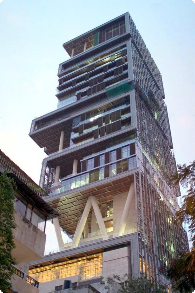 The most expensive house in the world: Antilia, Mumbai, India