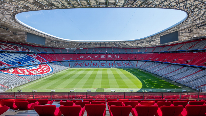 A corner of the stands of the Allianz Arena