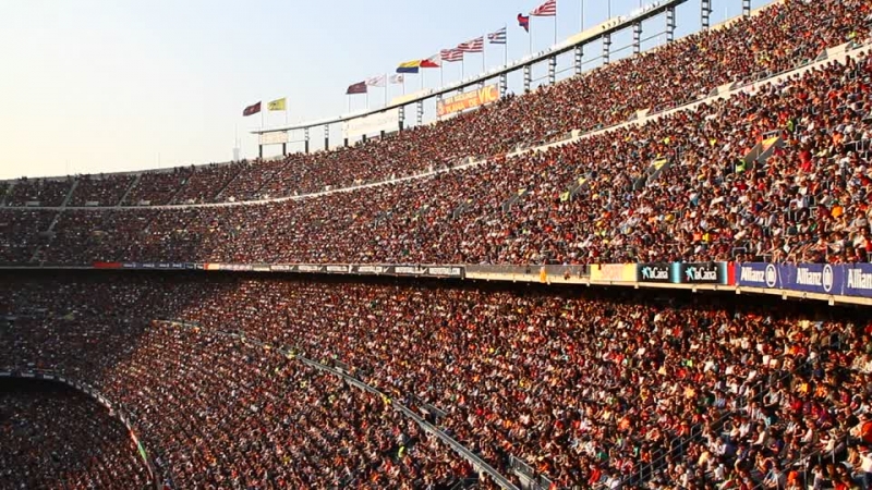 The Camp Nou stadium was full of spectators