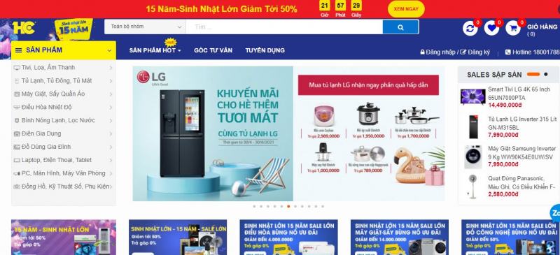 Website HC Electronics Supermarket