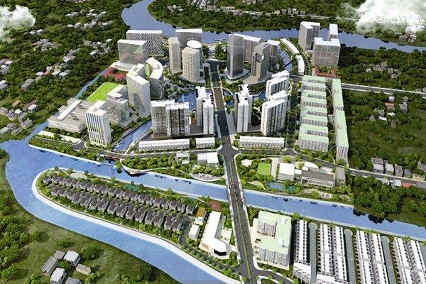 Perspective of the 26-hectare Mizuki Park urban area in South Saigon