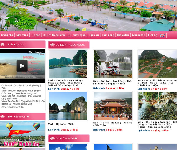Interface of Nghe An Tourism Joint Stock Company