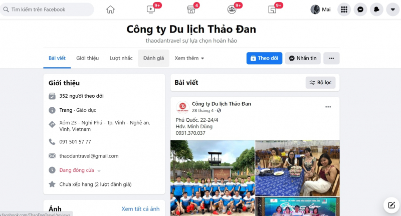 Thao Dan Facebook interface