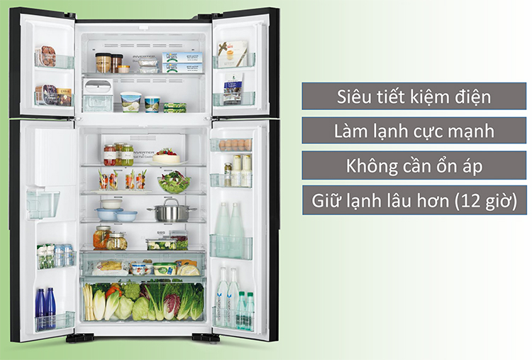 Hitachi Inverter refrigerator 540 liters R-FW690PGV7X GBK