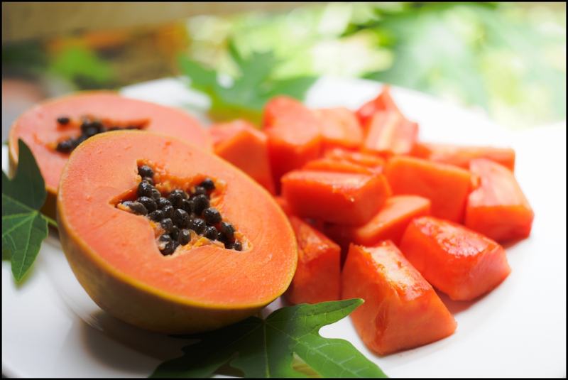 Papain in papaya is a very good skin lightener