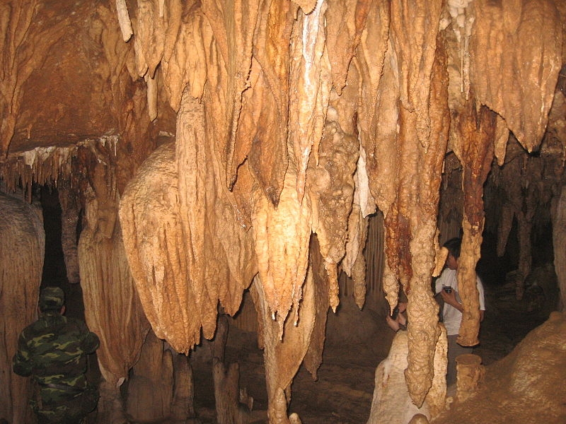 A part of stalactites in the cave