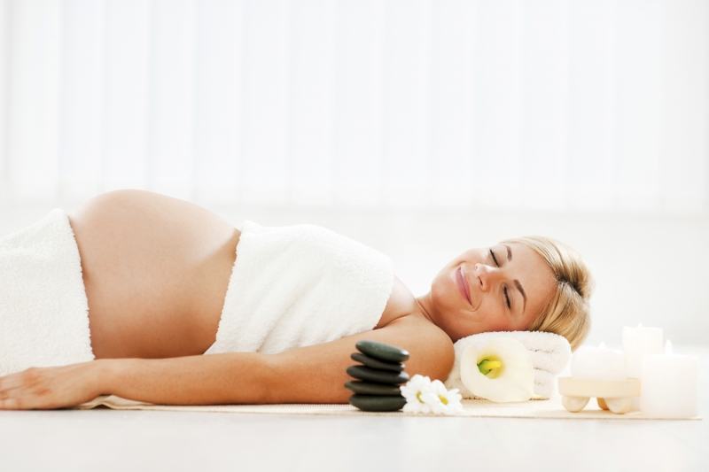 The gentle massage stimulates communication with the fetus