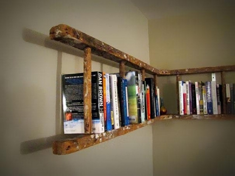 Bookshelves from old ladders