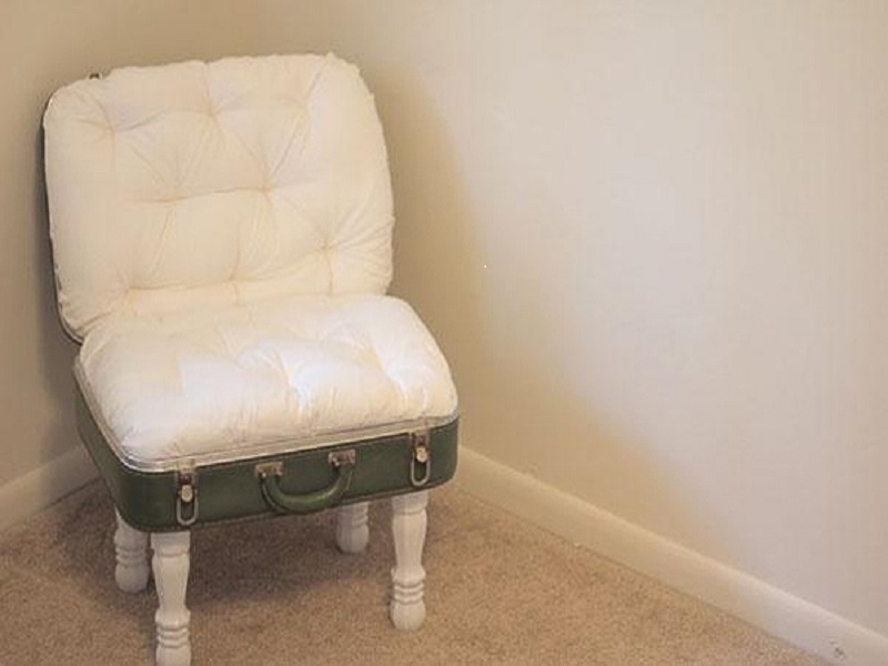 Luxury chair from old suitcase