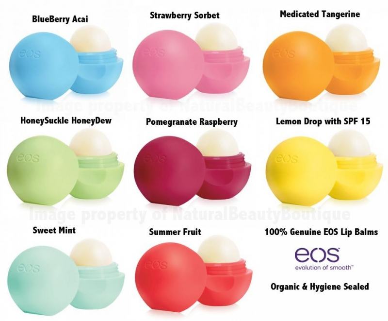EOS Lip Balm by color (internet source)