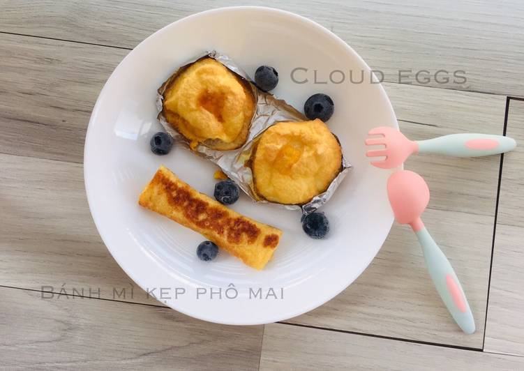 Cheese sandwich - cloud eggs