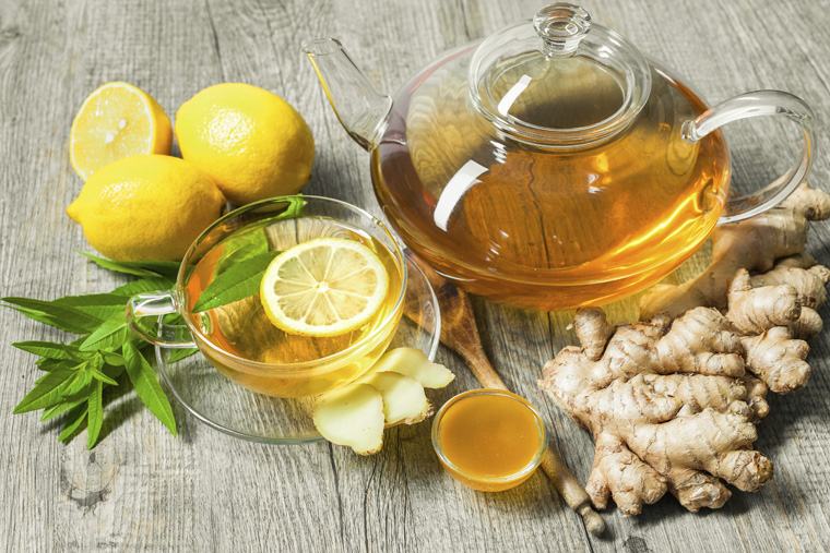 A glass of hot lemonade with honey and a few slices of ginger has a great detox effect