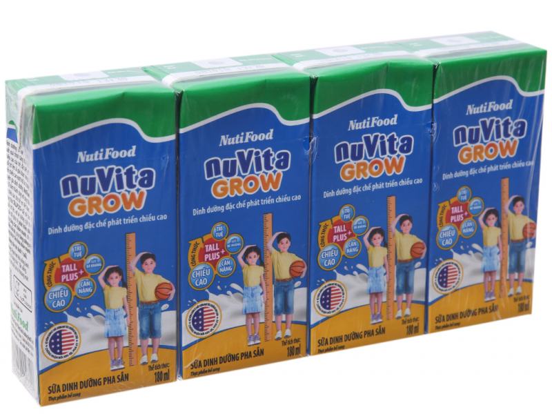 Lot of 4 boxes of NutiFood Nuvita Grow ready-made nutritional milk 180ml