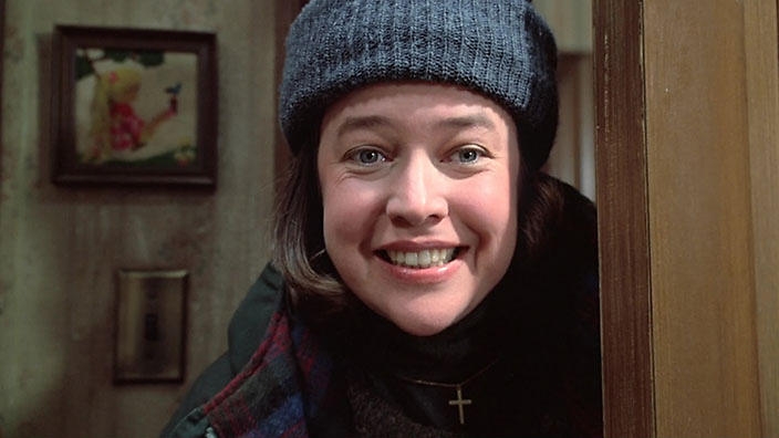 Kathy Bates with the scary face of Annie Wilkes