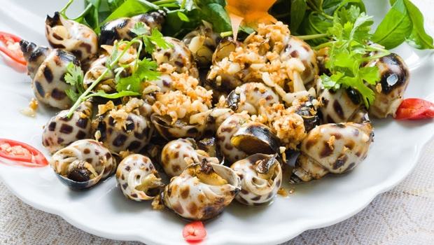 Sauteed Snails with Garlic and Lemon Leaves