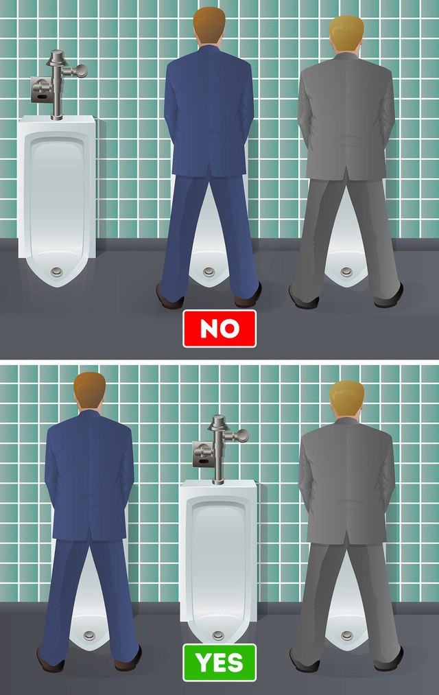 Politeness when entering a public restroom