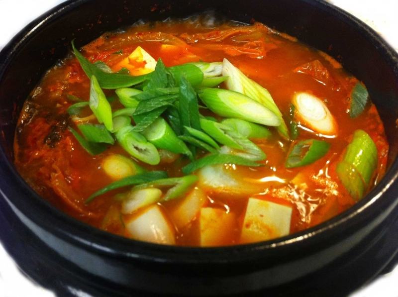 Korean tofu kimchi soup
