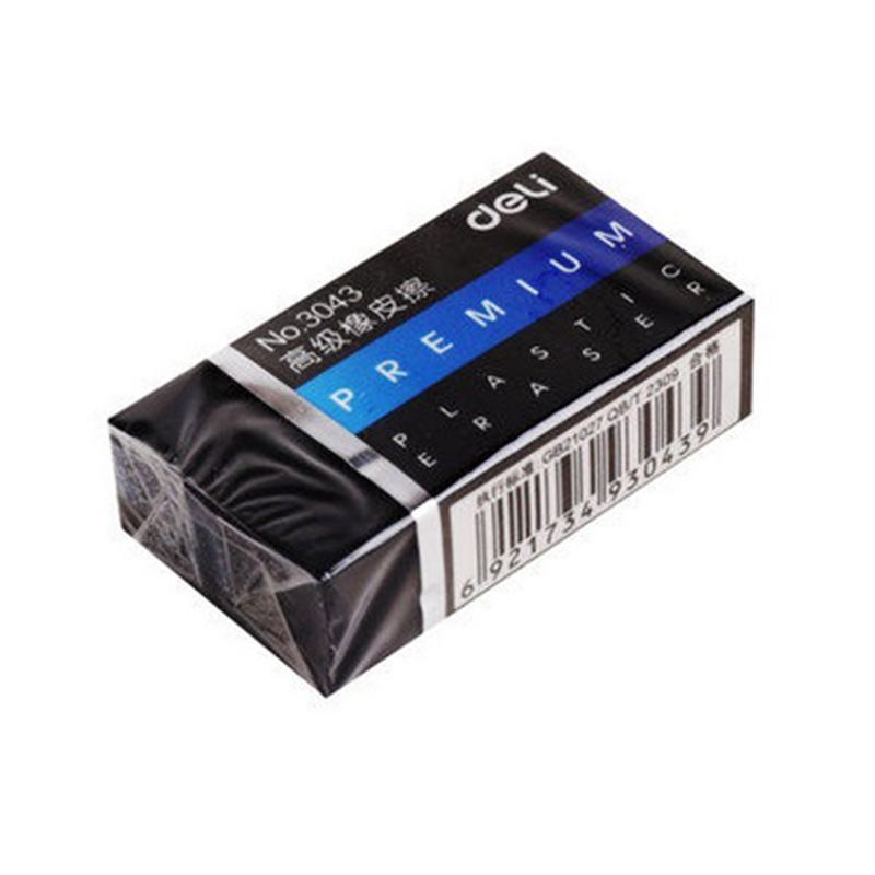 Black erasers are most suitable because they will not create stains on the eraser when used