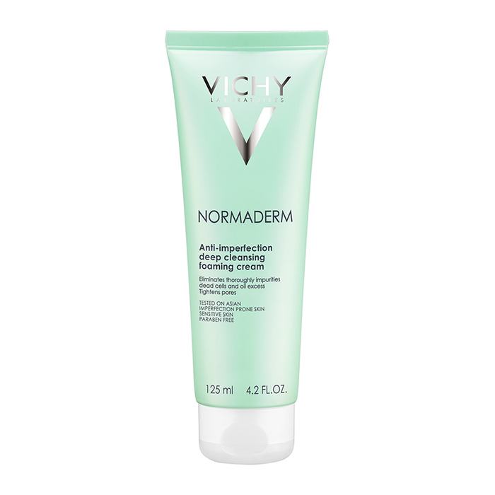 Vichy Normaderm Foam Cleanser is Vichy's anti-acne and astringent facial cleanser originating in France.