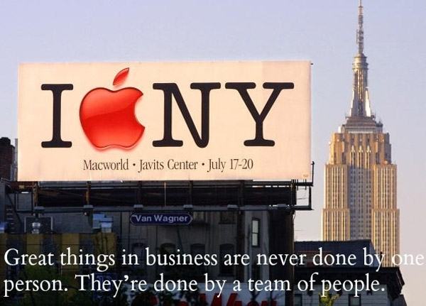Great things in business are never done by one person, they're done by a team of people.