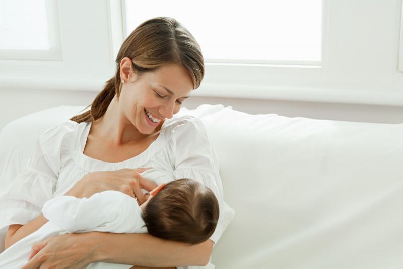 The lactation hormone Oxytocin secretes a lot when a mother breastfeeds, is close and cuddles her baby