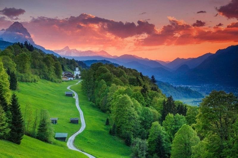 Peaceful landscape at Garmisch-Partenkirchen, Bavaria, Germany