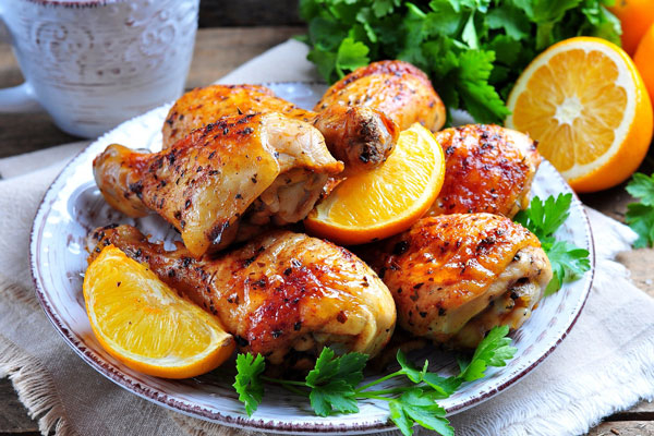 Chicken with orange sauce