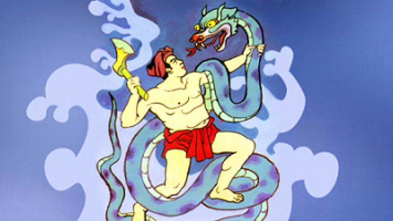 Thach Sanh fights with Snake Crystal
